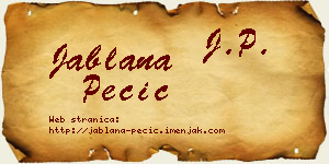 Jablana Pecić vizit kartica